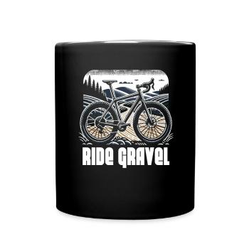 Ride Gravel - Tasse einfarbig - Schwarz - Vorne