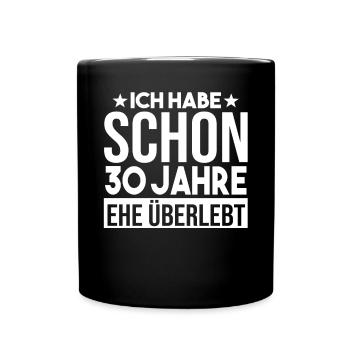Ehe Perlenhochzeit 30 Jahre Verheiratet Hochzeitst - Tasse einfarbig - Schwarz - Vorne
