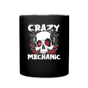 Crazy Mechanic Mécanicien automobile Mécatronique Technicien automobile - Mug uni - noir - Devant