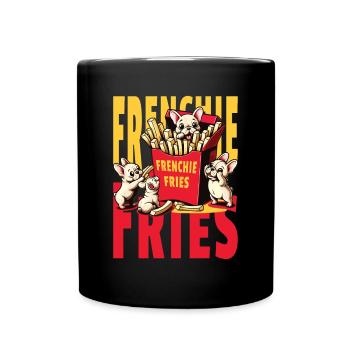 Frenchie Fries - Frites de bouledogue français mignonnes - Mug uni - noir - Devant