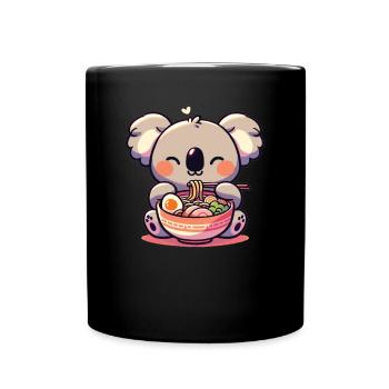 süße Koala isst Ramen Nudeln Koalas Ramen - Tasse einfarbig - Schwarz - Vorne