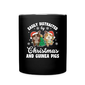 Facilement distrait par le cochon d’Inde de Noël - Mug uni - noir - Devant