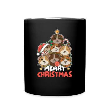 Cochon d’Inde arbre de Noël joyeux Noël - Mug uni - noir - Devant