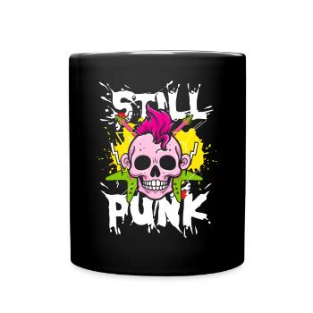 Immer noch Punk | Anti-Establishment-Schädel - Tasse einfarbig - Schwarz - Vorne