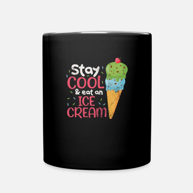 Eiscreme - Tasse einfarbig - Schwarz