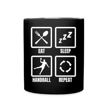 Eat Sleep Handball Répétition - Mug uni - noir - Devant