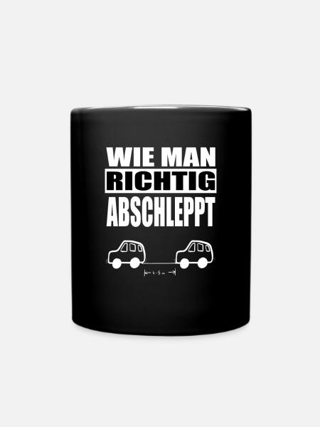 Lustige Sprüche. WIE MAN ABSCHLEPPT. Flirten Humor - Tasse einfarbig - Schwarz
