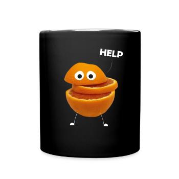 Blutorange Orange Früchte Frucht Obstsalat Veganer - Tasse einfarbig - Schwarz - Vorne