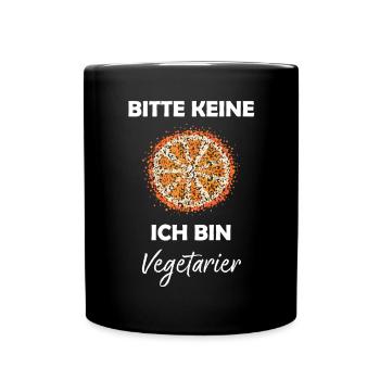 Vegetarier Früchte Blutorange Orange Sommerfrüchte - Tasse einfarbig - Schwarz - Vorne