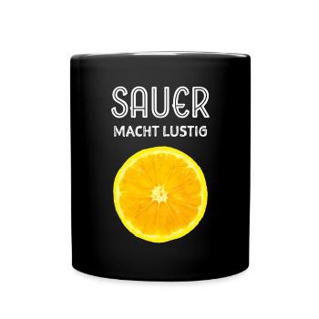 Sauer macht lustig Zitrone Lemon Tropische Früchte - Tasse einfarbig - Schwarz - Vorne