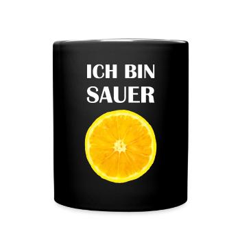 Zitrone Citrus Sauer Tropische Früchte Frucht Obst - Tasse einfarbig - Schwarz - Vorne