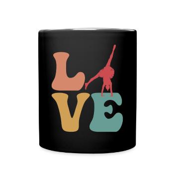 Wagenrad Cheerleader Turnerin Gymnastin - Tasse einfarbig - Schwarz - Vorne