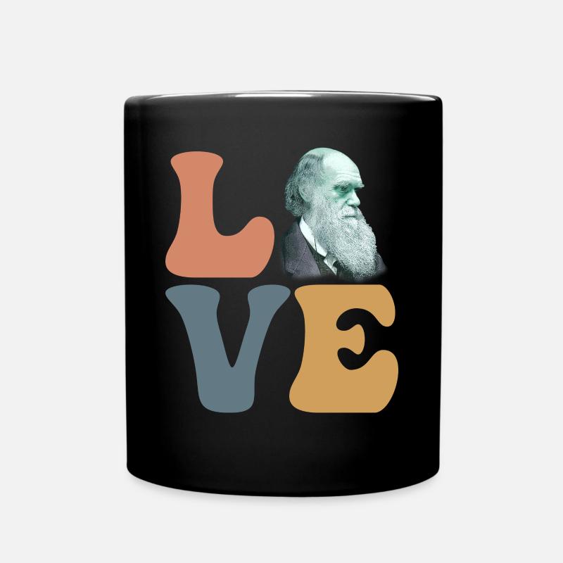 Charles Darwin Evolutionstheorie Atheist - Tasse einfarbig - Schwarz
