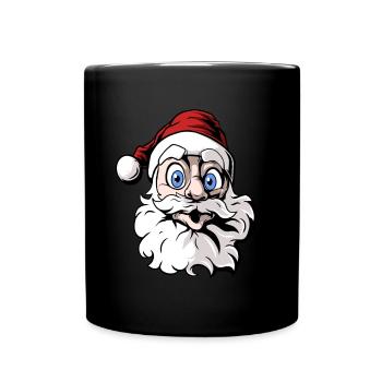 Père Noël de dessin animé cool - Mug uni - noir - Devant