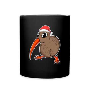 Kiwi Vogel Weihnachten - Tasse einfarbig - Schwarz - Vorne