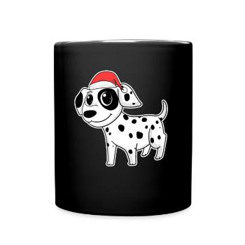 Dalmatian Dog Animal Christmas - Full Colour Mug - black - Front