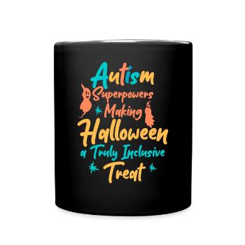 Autismus Superkräfte Halloween-Schmetterling - Tasse einfarbig - Schwarz - Vorne