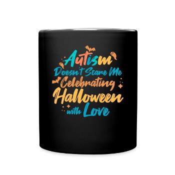 L’autisme ne me fait pas peur Papillon de fête d’Halloween - Mug uni - noir - Devant