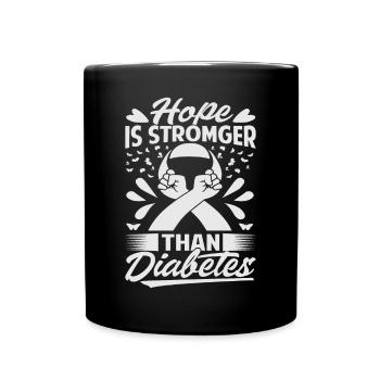 Hope Is Stronger Than Diabetes - Tasse einfarbig - Schwarz - Vorne