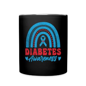 Zusammen Gegen Diabetes Spruch Bewusstsein - Tasse einfarbig - Schwarz - Vorne