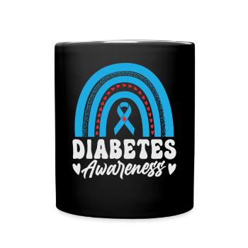 Zusammen Gegen Diabetes Spruch Bewusstsein - Tasse einfarbig - Schwarz - Vorne