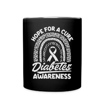Hoffnung Auf Heilung - Diabetes Spruch - Tasse einfarbig - Schwarz - Vorne