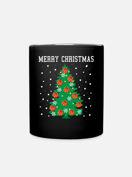 Arbre de Noël joyeux bball pour les fans de sport - Mug uni - noir