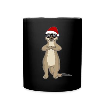 Cool Santa Sloth – Casual Christmas Animal - Full Colour Mug - black - Front