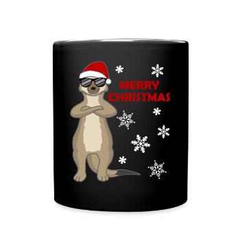 Merry Slothmas – Salutations de Noël paresseux - Mug uni - noir - Devant