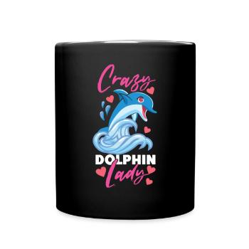 Dolphin Crazy Dolphin Lady - Tasse einfarbig - Schwarz - Vorne