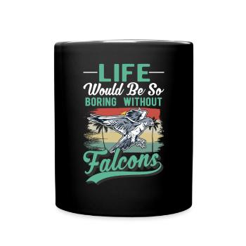 Falconer Gift Falconry Kestrel - Full Colour Mug - black - Front