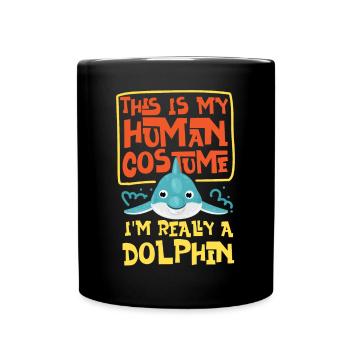 Dolphin This Is My Human Costume - Full Colour Mug - black - Front