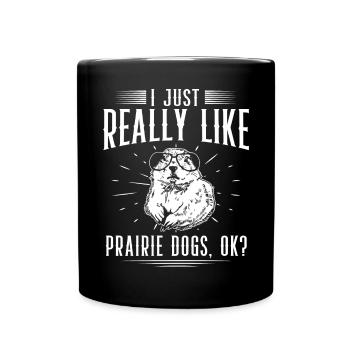 Chien de prairie - Mug uni - noir - Devant