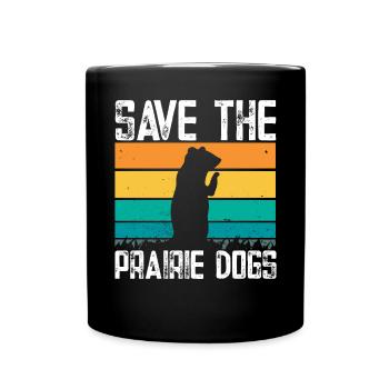 Chien de prairie - Mug uni - noir - Devant