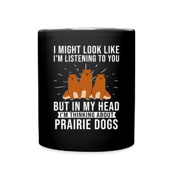 Chien de prairie - Mug uni - noir - Devant