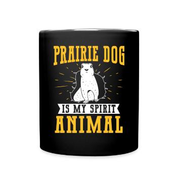 Chien de prairie - Mug uni - noir - Devant