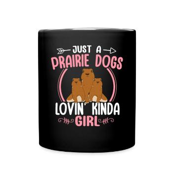 Chien de prairie - Mug uni - noir - Devant