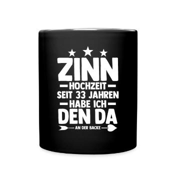 Ehe Zinnhochzeit 33 Jahre Verheiratet Hochzeitstag - Tasse einfarbig - Schwarz - Vorne