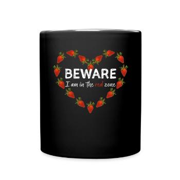 Erdbeerwoche Menstruation Blutung Endometriose - Tasse einfarbig - Schwarz - Vorne