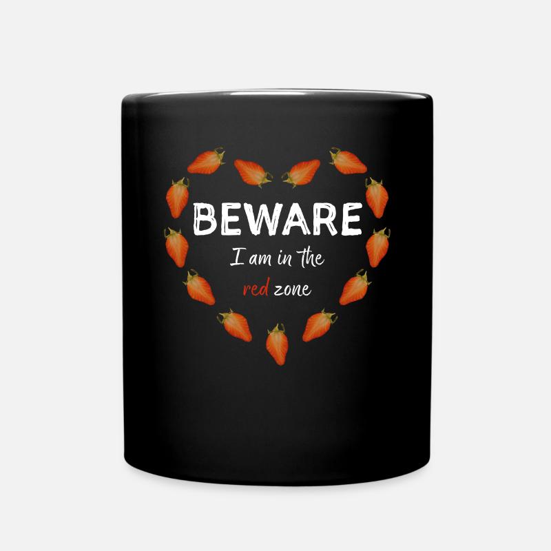 Strawberry Week Menstrual Period Endometriosis - Full Colour Mug - black