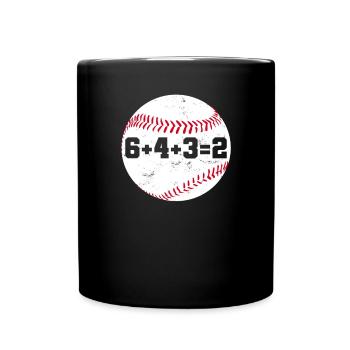 6+4+3=2 Double Play 643 Baseball Player Baseballer - Full Colour Mug - black - Front
