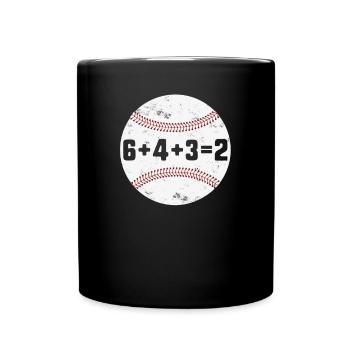 6+4+3=2 Double Play 643 Baseball Player Baseballer - Full Colour Mug - black - Front