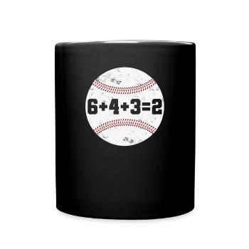 6+4+3=2 Double Play 643 Baseball Player Baseballer - Full Colour Mug - black - Front