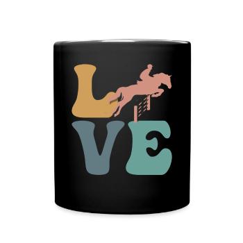 Reitsport Reiten Pferdeliebhaber - Tasse einfarbig - Schwarz - Vorne
