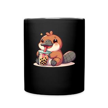 Kawaii Schnabeltiere Bubble Tea Boba Schnabeltier - Tasse einfarbig - Schwarz - Vorne