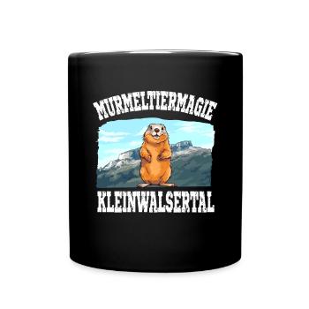 Kleinwalsertal Murmeltier für einen Walser - Tasse einfarbig - Schwarz - Vorne
