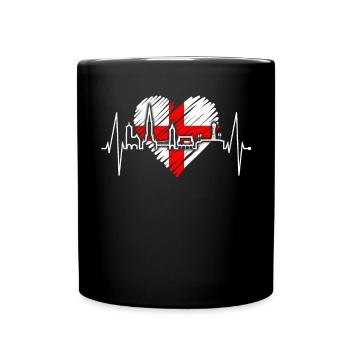 Freiburg im Breisgau Skyline Heartbeat Freiburger - Full Colour Mug - black - Front