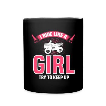 ATV Quad Bike Girl Allradfahrzeuge - Tasse einfarbig - Schwarz - Vorne