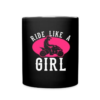 ATV Quad Bike Girl Four-wheel Drive Vehicles - Full Colour Mug - black - Front