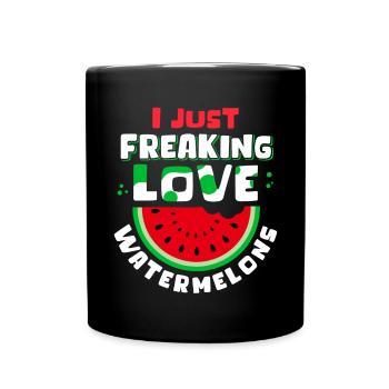 Pastèque Angurie Arbuse pâtisserie cadeau - Mug uni - noir - Devant